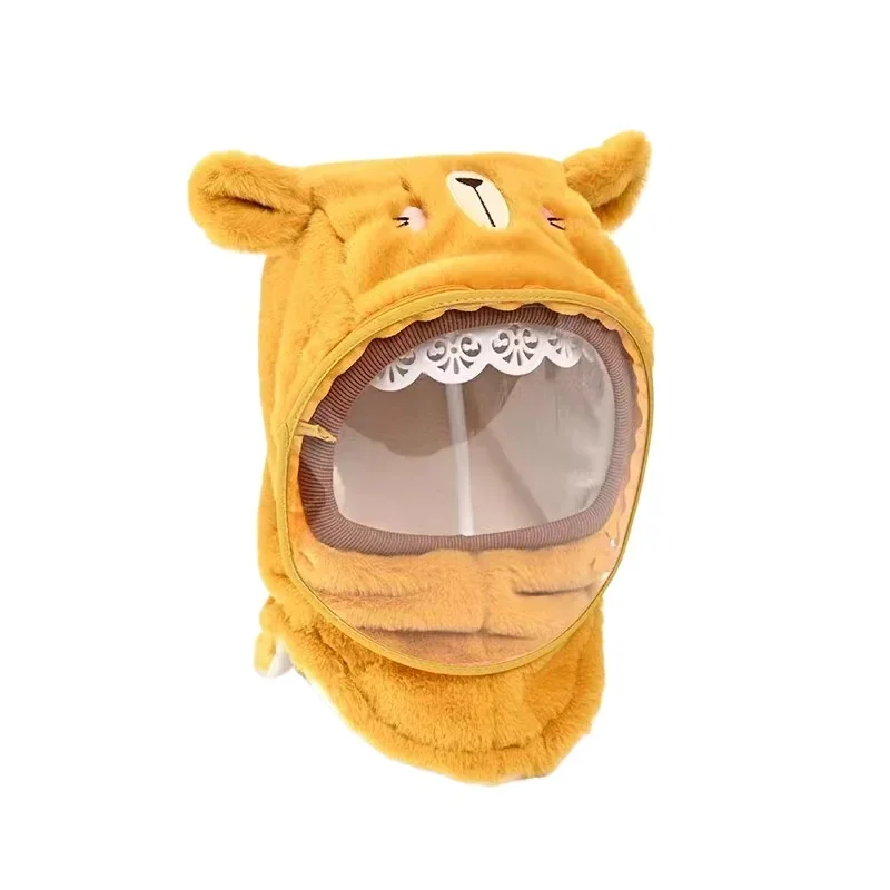 Windproof Children's Hats Autumn Winter Windproof Hats+masks for Kids Ear Protectors Girls Boys Cap Thickened Warm Baby Scarves