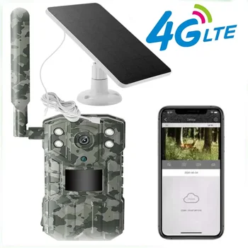 4G Solar Hunting Trail Camera 14MP 4g SIM Card Waterproof 20M PIR Motion Detection Wildlife Camera with 30M Night Vision Device 1