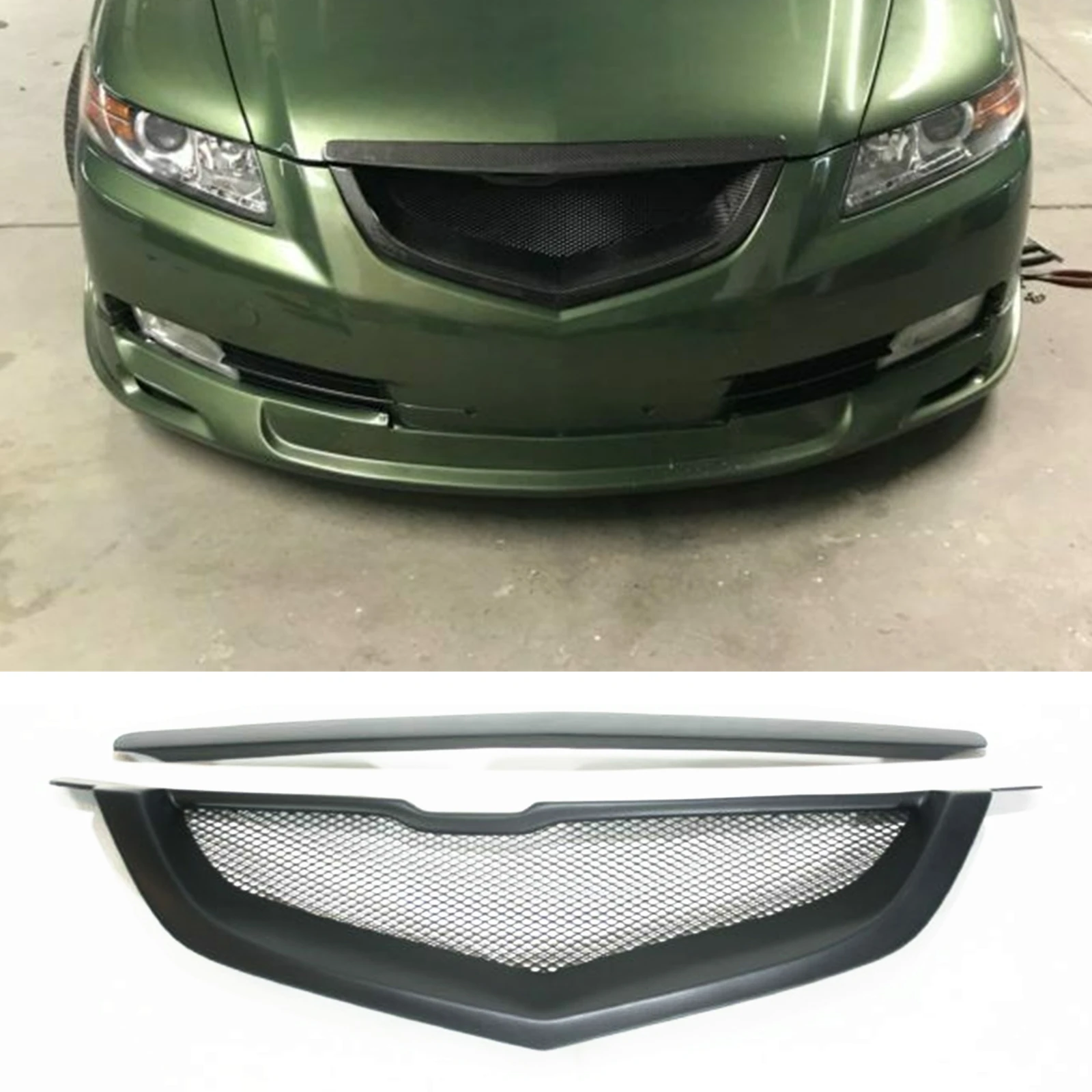 Матовый черный Передний решетчатый гриль для Acura TL 2004-2008 Стеклопластиковая