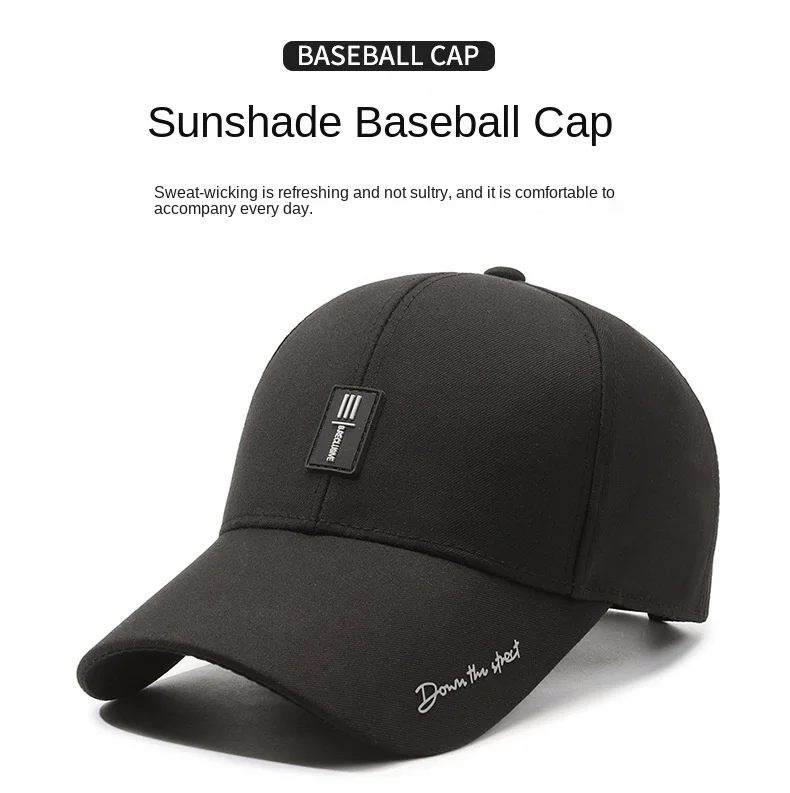 Neue Frühling-Herbst Business-Baseballkappen für Herren mit Lederlogo-Aufdruck für Mittelalte und Ältere im Stabilen Stil Verstellbare Mütze – Detail 1