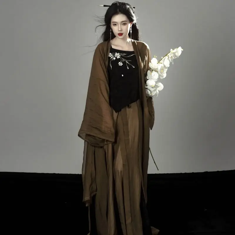 

Pmwrun September Song Dynasty Hanfu Autumn Improved Clear Cold Wind Halter Dress Outside the National Style Suit