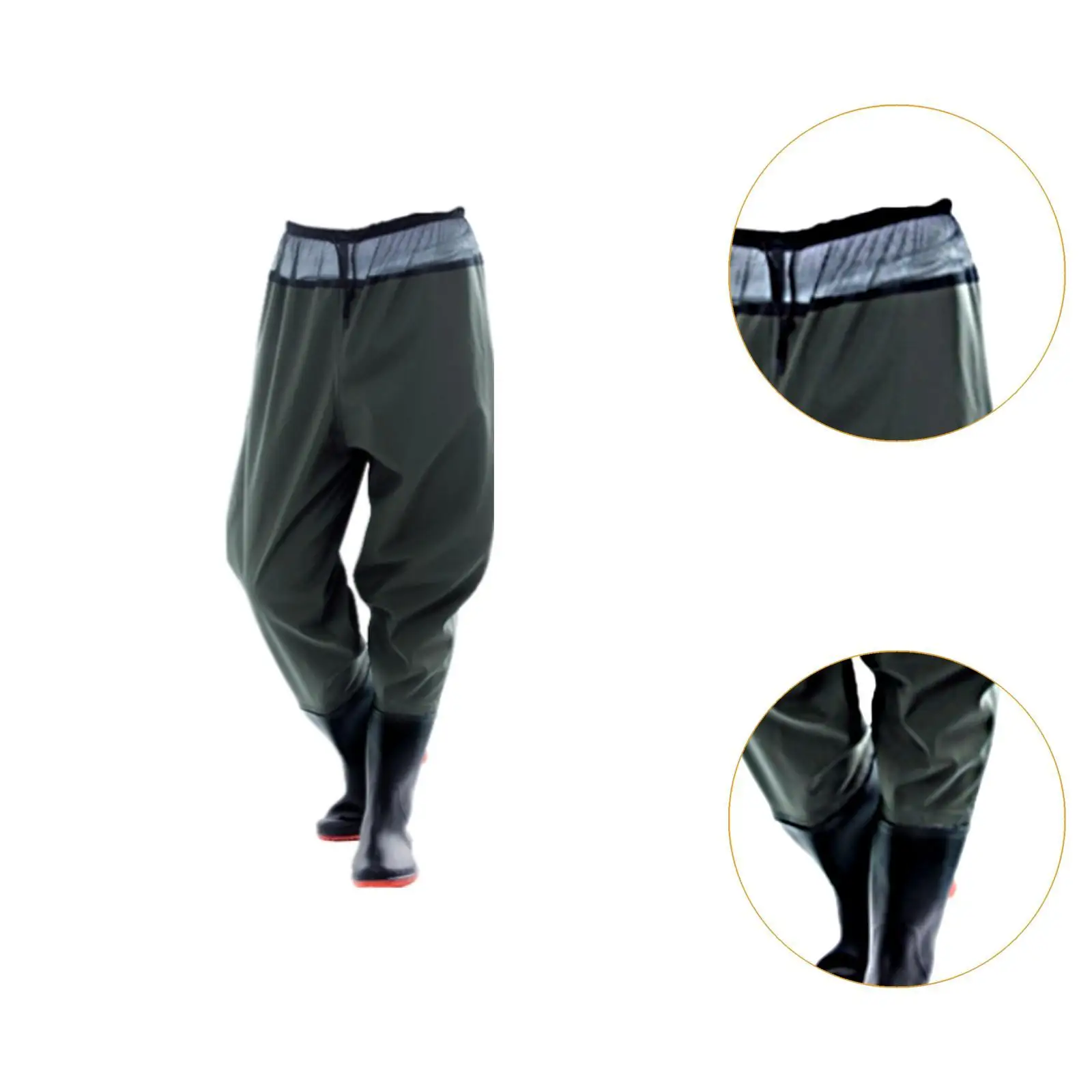 Fishing Waders Non Slip PVC Wading Pants Waterproof Waist Waders for Wading Water Activities Gardening Climbing Fly Fishing