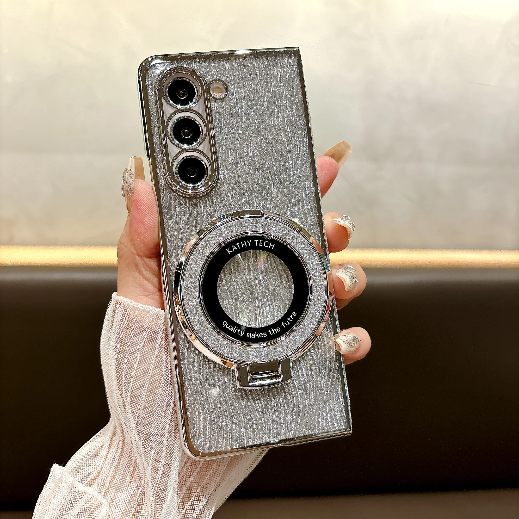 Luxury Ring Electroplate Sparkling Magnetic Shockproof Phone Case