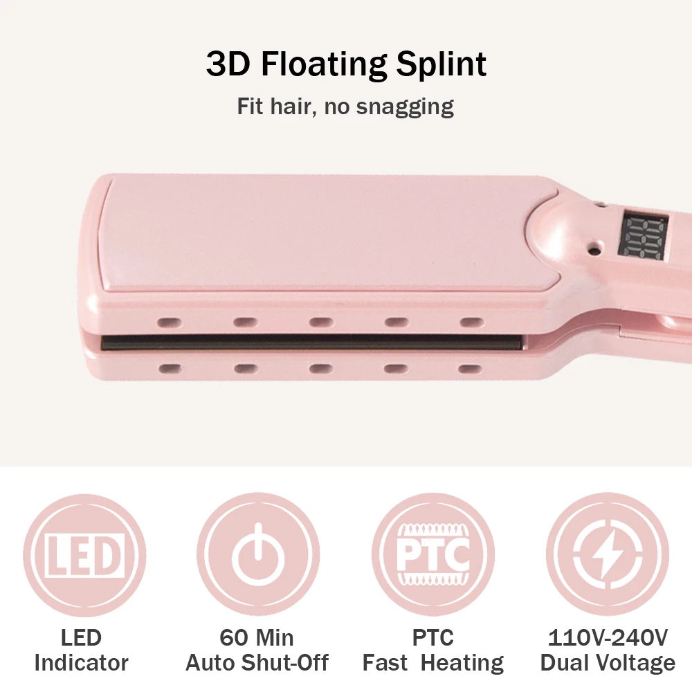 Hair straightener 480℉ titanium hair straightener keratin treatment floating plates 100-240V