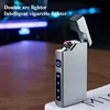 Metal Flameless Windproof Electirc Double Arc Lighter High power Smoking Accessories USB Recharge LED Display Cigarette Lighters 2