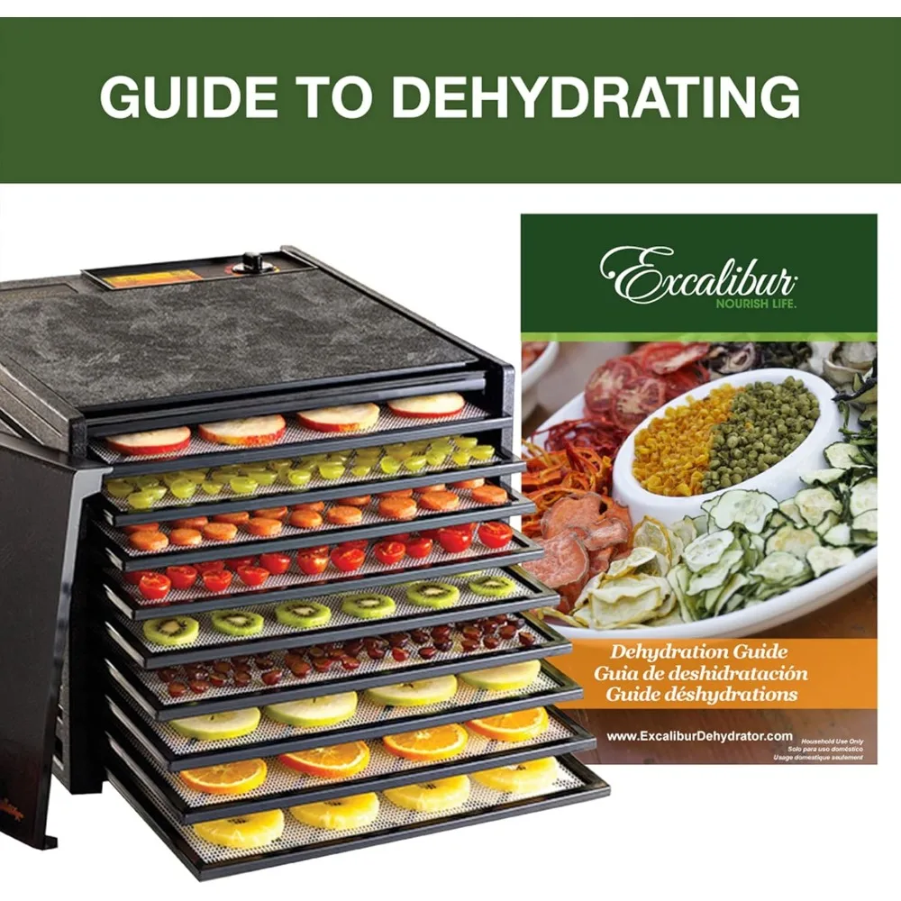 Electric Food dehydrators, 9 Tray 600W, Black