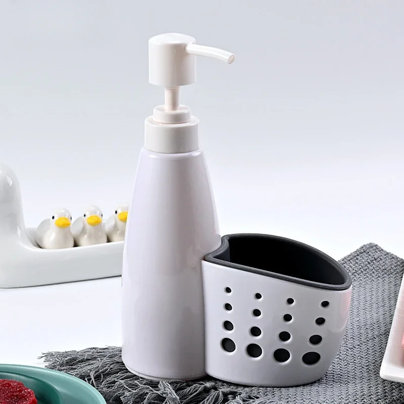 Household Bathroom Liquid Dispenser Multifunctional Detergent Storage Box Drain Rack Soap Dish Organizer Shampoo Empty Bottle
