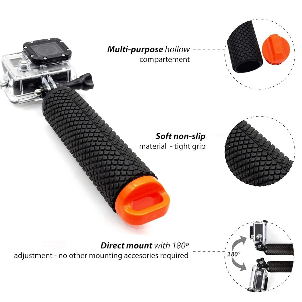 Floating Hand Grip Waterproof Monopod Handle Mount for GoPro Hero 13 12 11 10 9 8 AKASO SJCAM DJI OSMO Action Camera Accessories