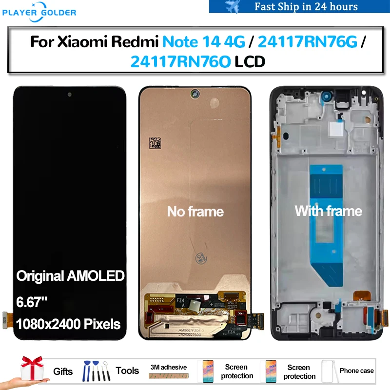 Lcd-display voor Redmi Note 14 5G, vervangend scherm voor Xiaomi Redmi Note 14 5G 24094RAD4G 6,67 inch display, vervangingsscherm, touchscreen, montage met gereedschap, zwart met frame, zonder afdruk Lcd-display voor Redmi Note 14 5G, vervangend scherm voor Xiaomi Redmi Note 14 5G 24094RAD4G 6,67 inch display, vervangingsscherm, touchscreen, montage met gereedschap, zwart met frame, zonder afdruk