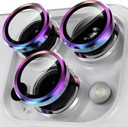 Titanium Gray Metal Tempered Glass Camera Lens Cover Screen Protector - iPhone 13 Mini (Colorful)
