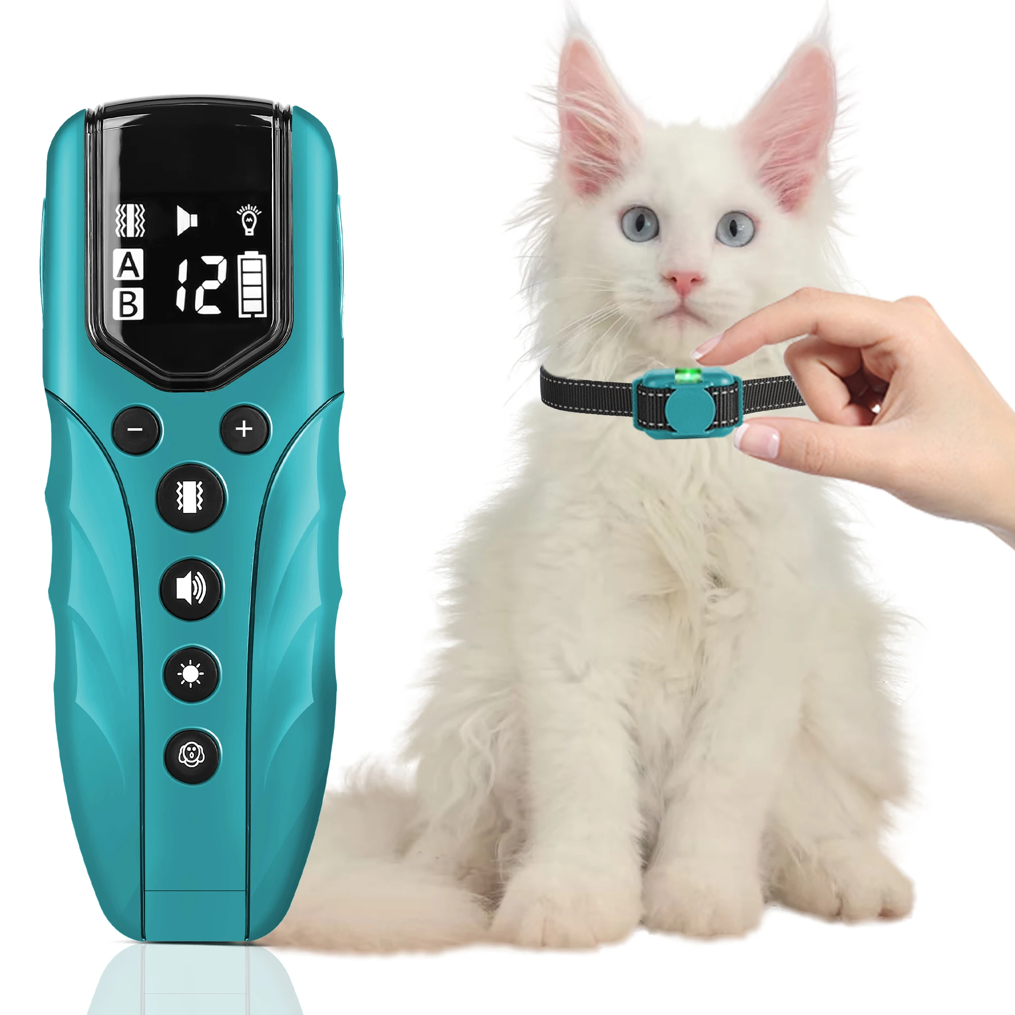 Cat Training Collar with Remote Electric Cats Vibration Collar 2000ft IPX7 Waterproof 3 Training Modes Beep Vibration Mode
