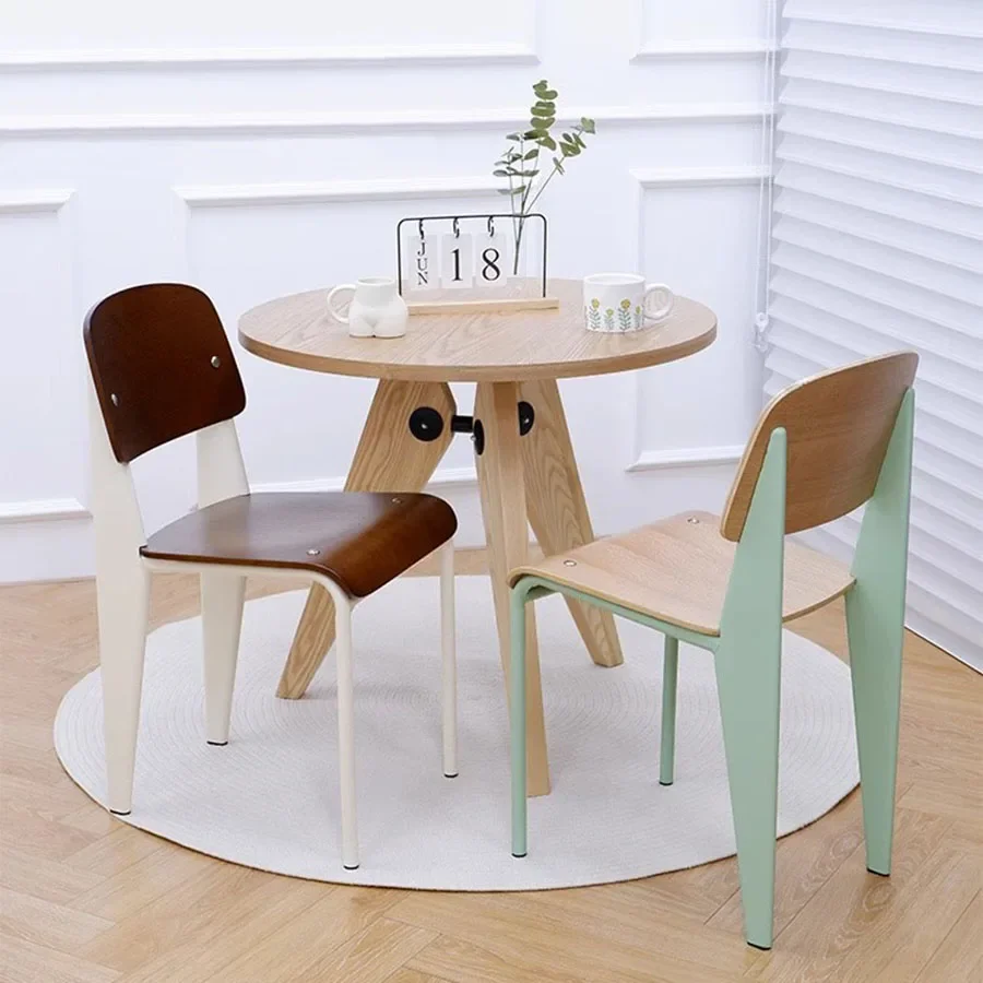

Vintage Dining Chair Designer Wooden Retro High Back Nordic Style High Quality Lounge Chairs Balcony Cadeiras Home Furniture
