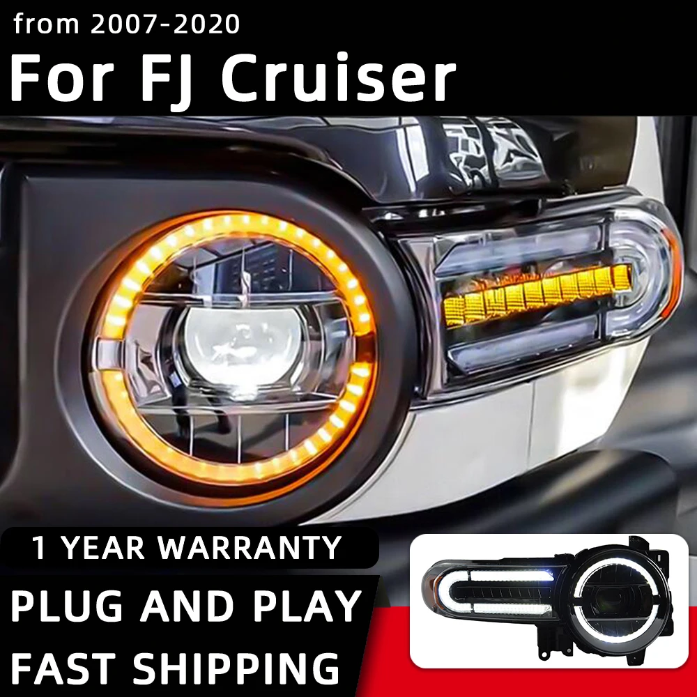 

Фары для стайлинга автомобиля для Toyota FJ Cruiser светодиодный ные фары 2007-2020, фары головного света, аксессуары для автомобиля