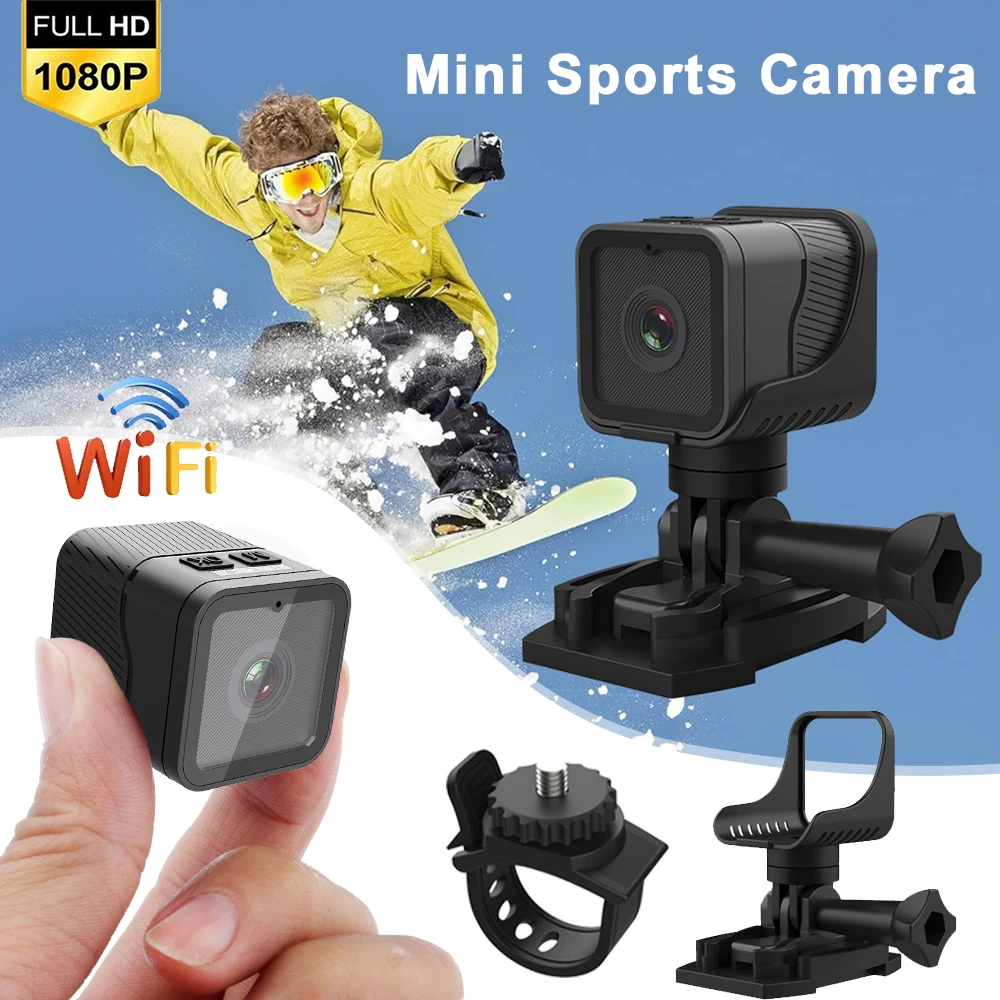 Mini Caméra D'action Avec Enregistrement En Boucle HD 4K Et Carte 64 Nbsp Go Etanche Et Compact Gris