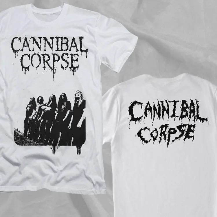 

Двусторонняя черно-белая футболка для группы трупов Cannibal