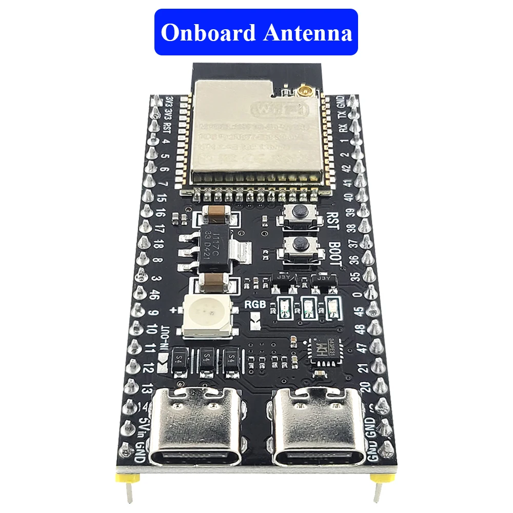 ตัวเลือกสินค้า บอร์ดพัฒนา ESP32-S3 โมดูลอัจฉริยะ 2.4G Wifi Bluetooth 44Pin Type-C