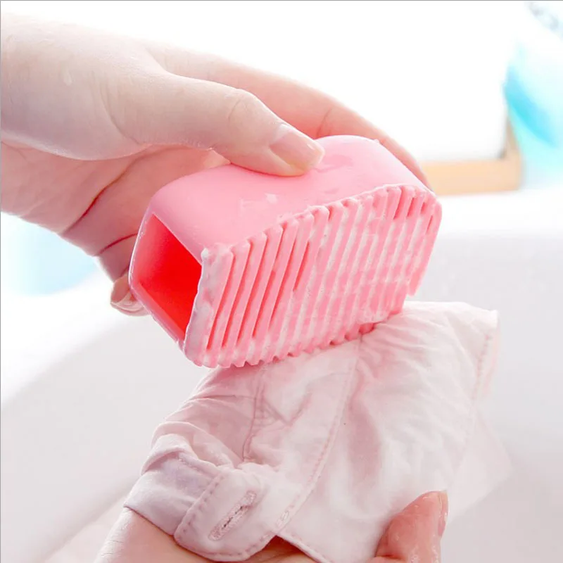 Laundry Board Small Silicone Wash Scrub Board Non-slip Mini Washboard Scrubbing Brush Handheld Antiski Cleaning tool