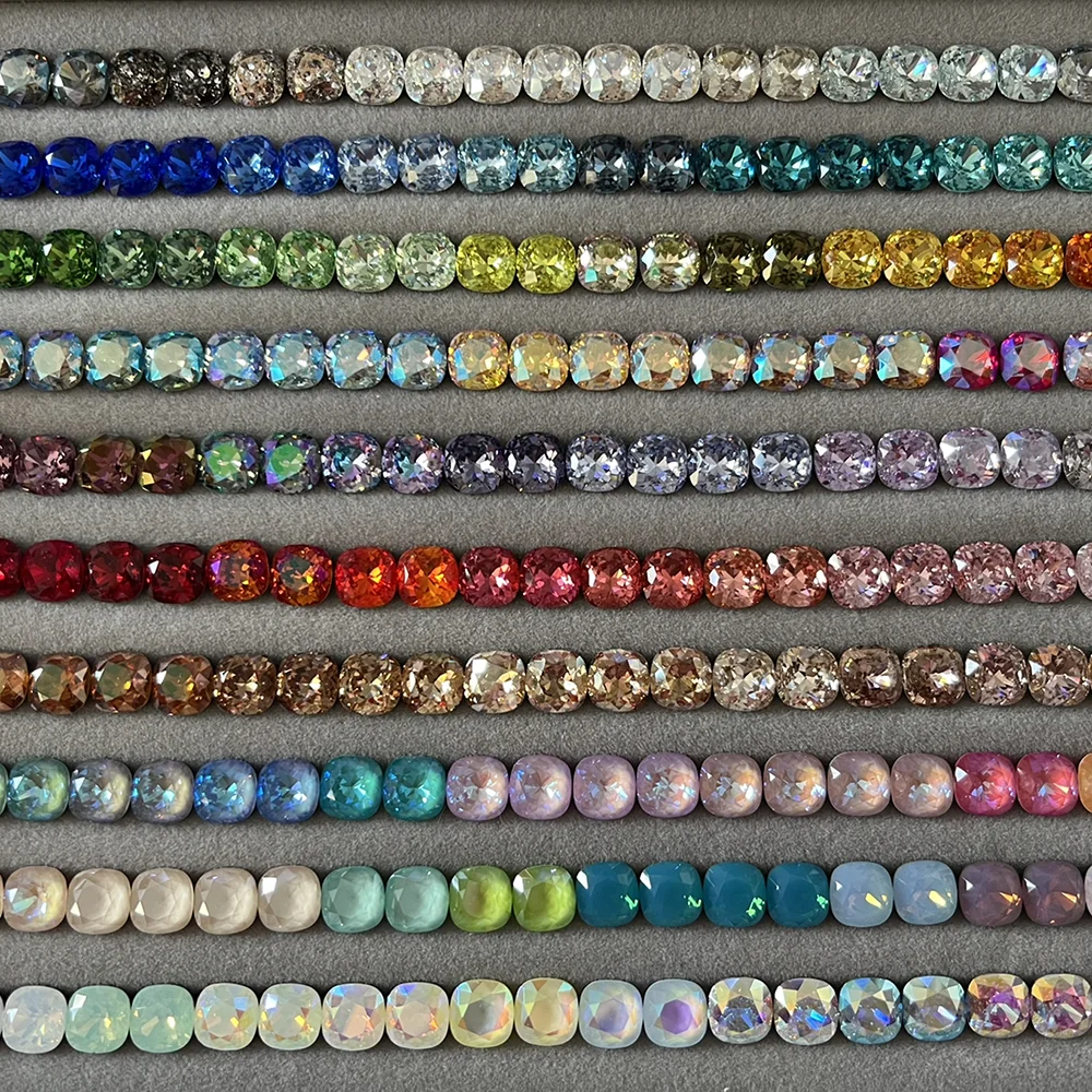 50 Stück mischen Farbe Kissen geschnitten Glas Phantasie Rhionestones DIY Nagel kristalle Schmuck Herstellung Dekorationen Steine für Handwerk Kleidungs stück – Detail 2