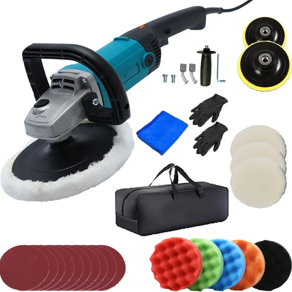 1200WCarPolishingMachineVariableSpeedPolisherDA7inch220VOrbitDualActionAuto