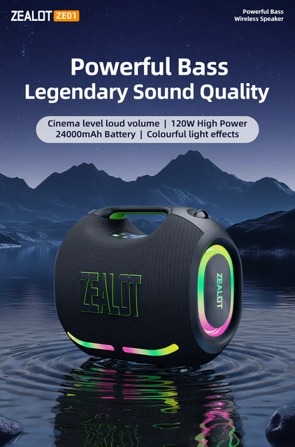 ZEALOT-ZE01 120W Big Power Wireless TWS Subwoofer Bluetooth