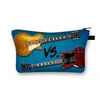 Musical Instrument Print Cosmetic Case Guitar Violin/Violoncello Makeup Storage Pouch Music Notes Beauty Bag Wash Napkin Bag 4