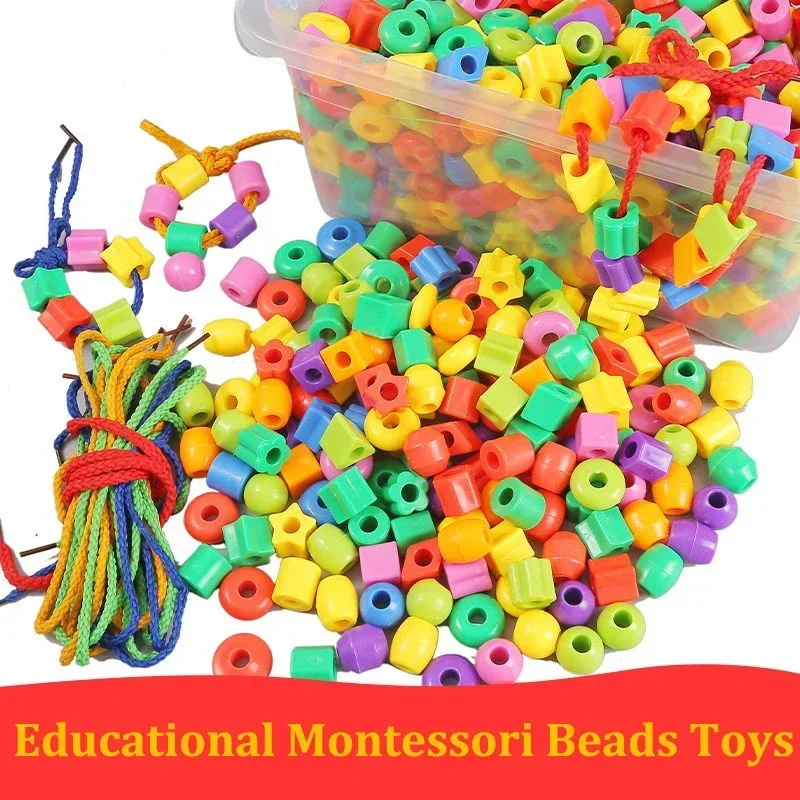 

Children Beaded Toys 25/60/150pcs Educational Montessori Toys for Kids Handmade Building Blocks Intelligence Development Games