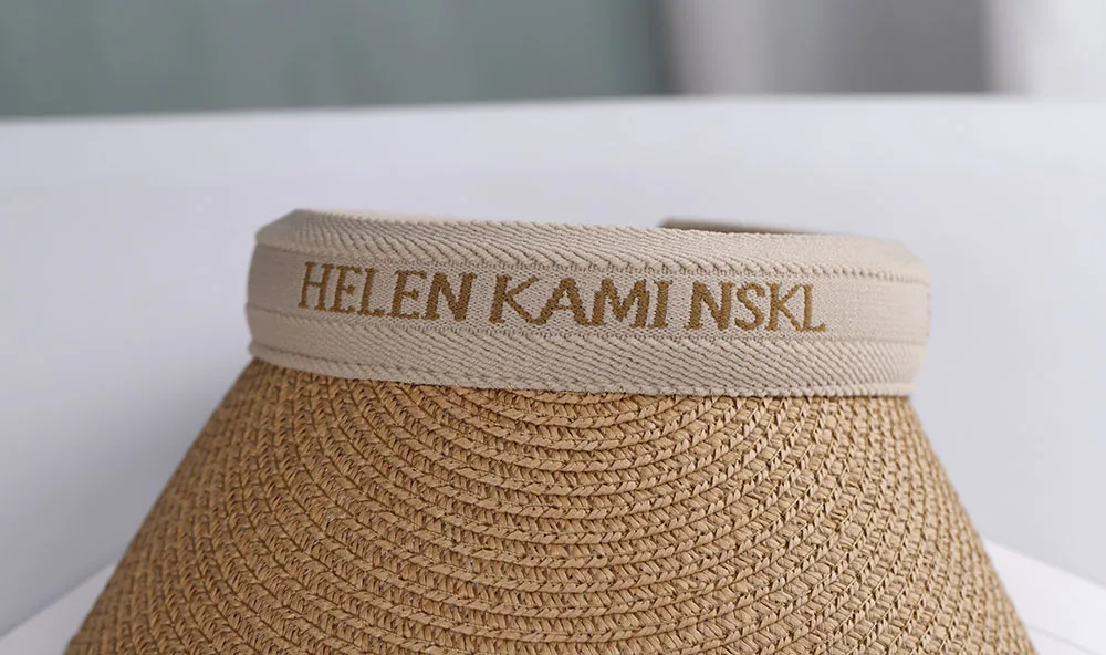 2022 Heißer Verkauf Sommer Damen Sonnenhut mit leerem Oberteil, Sommer Strohhut mit breiter Krempe, Sonnenkappen mit Schriftzügen, UV-Schutzhut für Damen, Strandhut – Detail 5