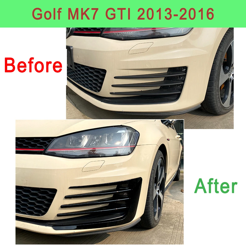 Front Bumper Fog Light Grilles For Volkswagen Golf 7 MK7 GTI 2013- Fog Lamp Eyebrow Cover Trim