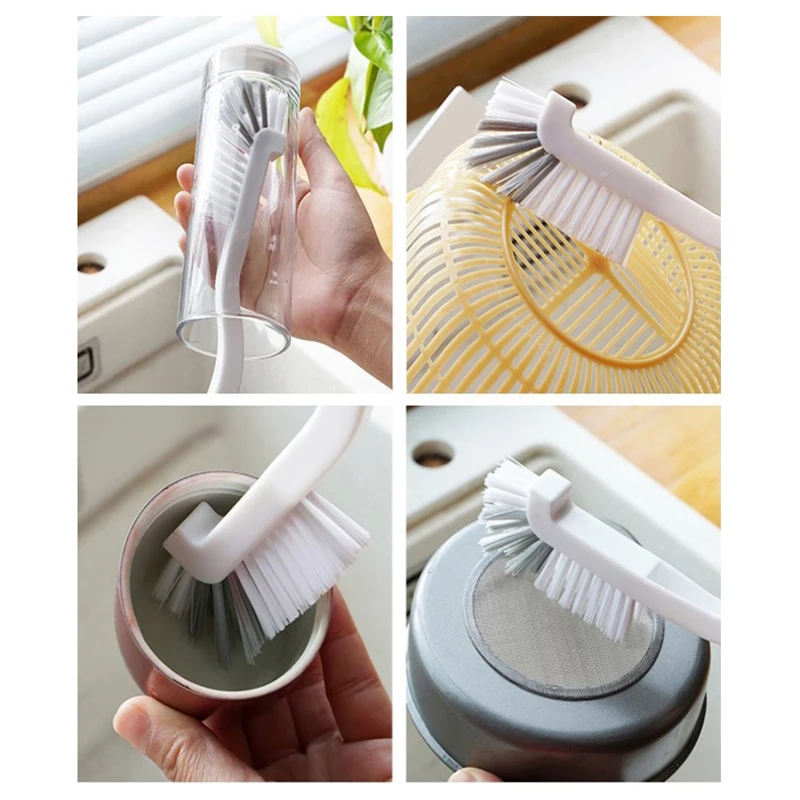 Cup Brush Plastic Cleaning Brush Soymilk Machine Kitchen Juicer Brush Curved Handle Scrubber