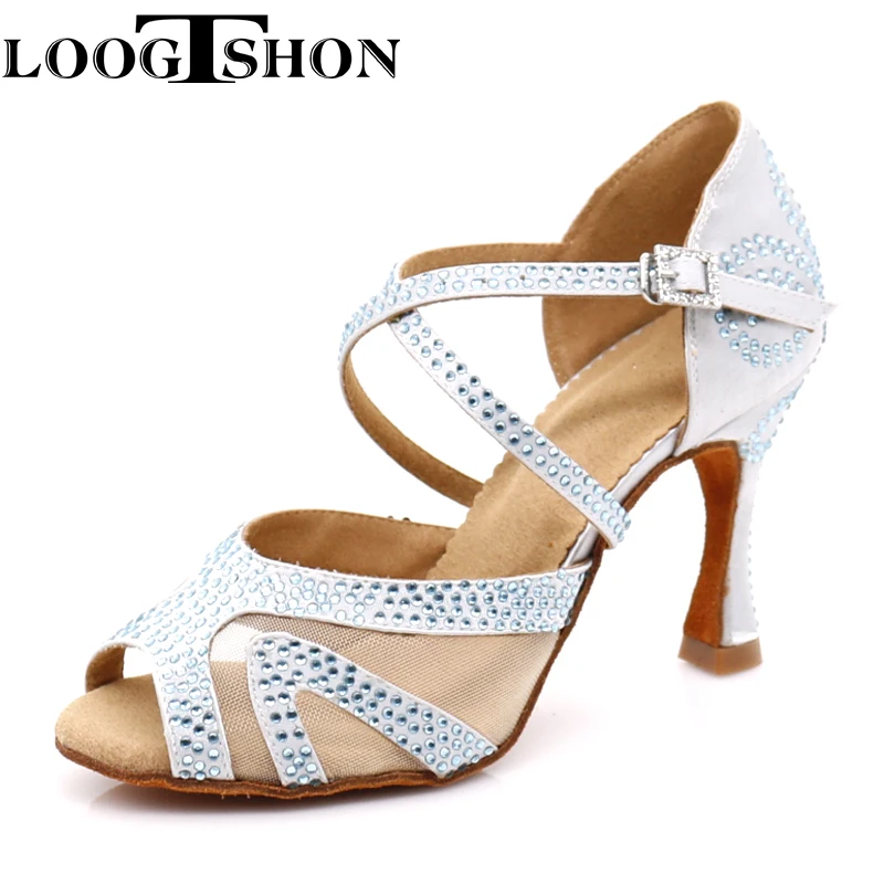 LoogtshonLadiesLatinBallroomDanceShoesRhinestonLatinoStainSilk