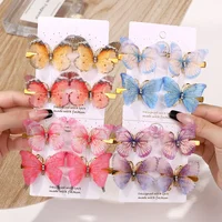 4/6Pcs Colorful Butterfly Hairpins Girl Hair Clips Barrettes Women Sweet Hair Ornament Rainbow Headwear Fashion Hair Accessories 1