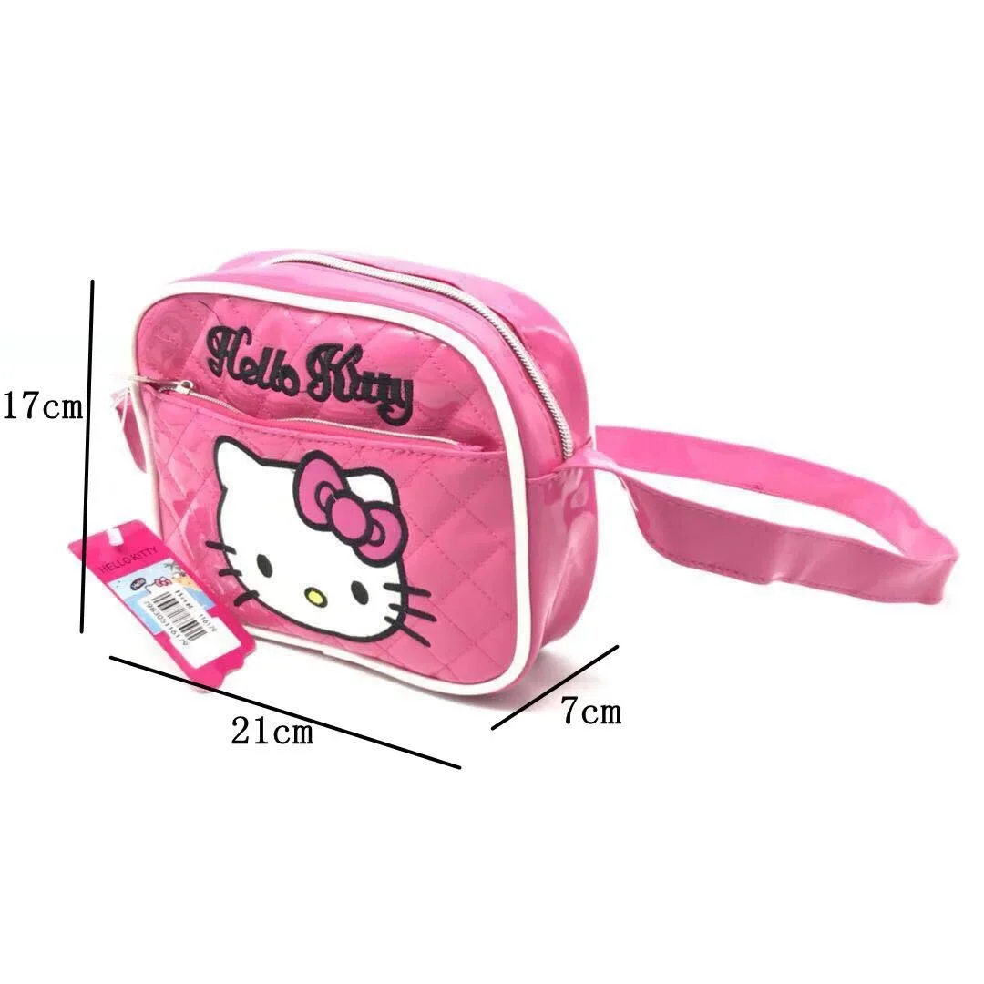 Pupils cute hello kitty PU shiny shoulder bag girl 3-10 years old cartoon children messenger bag 4