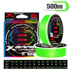 Premium Japan Original Xbraid Upgrade X8 Never Fade Multicolor Multifilament Fishing Line, Available in 1000M/500M/300M Lengths - 1.2 0.18mm 25LB (500M 8X Green)