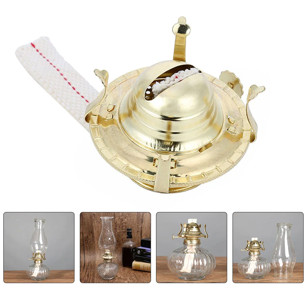

Oil Lamp Burner And Oil Lamp Wick Kerosene Oil Lamp Wick Old-Fashioned Kerosene Lamp Metal Regulator Retro Glass Oil Lamp