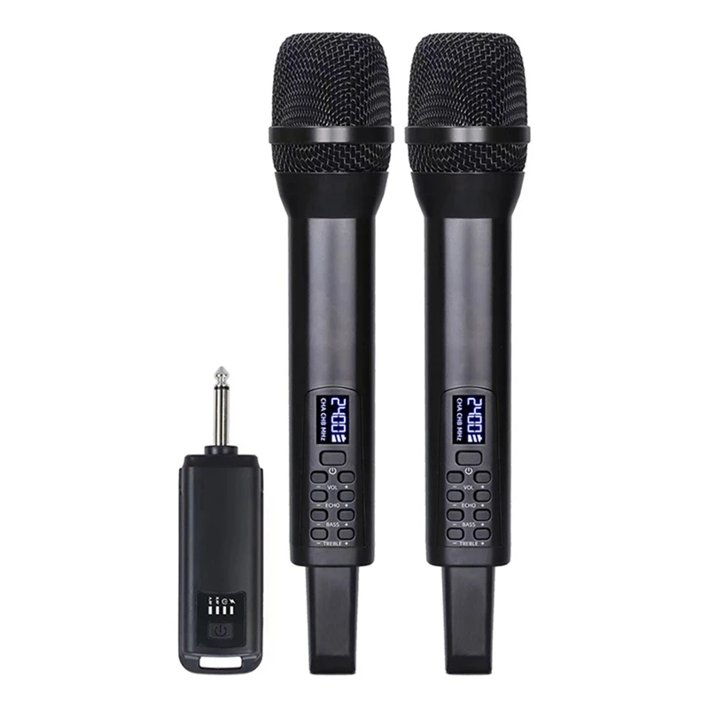 

Karaoke Wireless Microphone Receiver Audio Singing Performance Echo Treble Bass 2.4G Wireless Handheld Microphone Easy Install