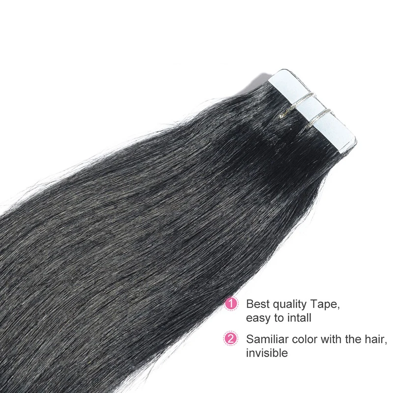 30INCH Tape In Human Hair Extensions Straight Remy Virgin Hair Adhesive Extensions Indian Skin Weft #60 Blonde For Women