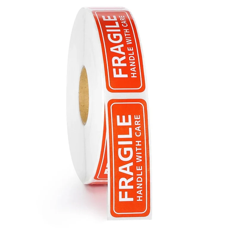 250pcs/roll Fragile Warning Label Stickers 2.5x4.5cm Bend Handle with Care Don't Stack or Drop Sticker Shipping Express Labels