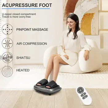 Foot Massager Shiatsu Kneading Deep Tissue Relax Heated Roller Calf Pain Relief Fatigue Muscles Vibrator Machine Health Relief 6