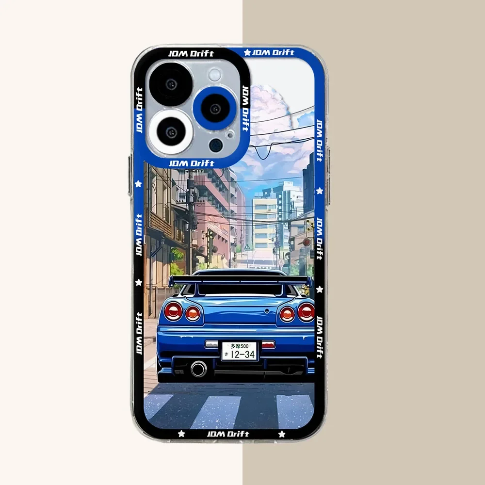 Tokyo JDM Drift Sports Car Transparent Soft Silicone Phone Case