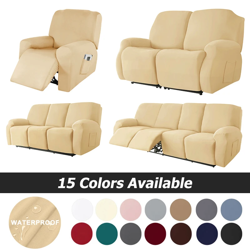Fundas elásticas impermeables para sofá reclinable, fundas lavables