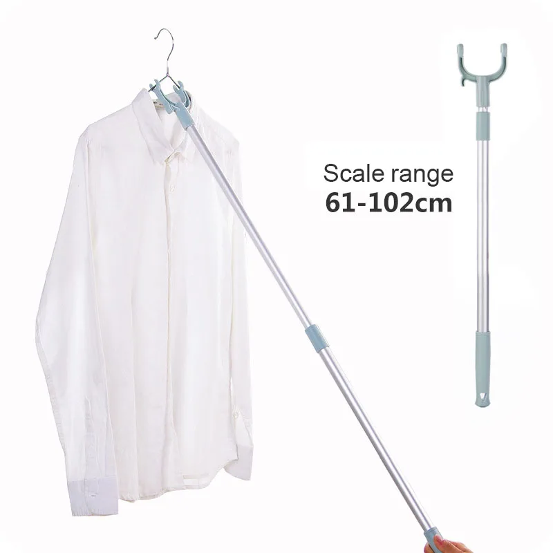 

Balcony Fork Pole Dress Stick Space Saving Clothing Rack Drying Pole Fork The Hangers for Clothes Pole Retractable Pole