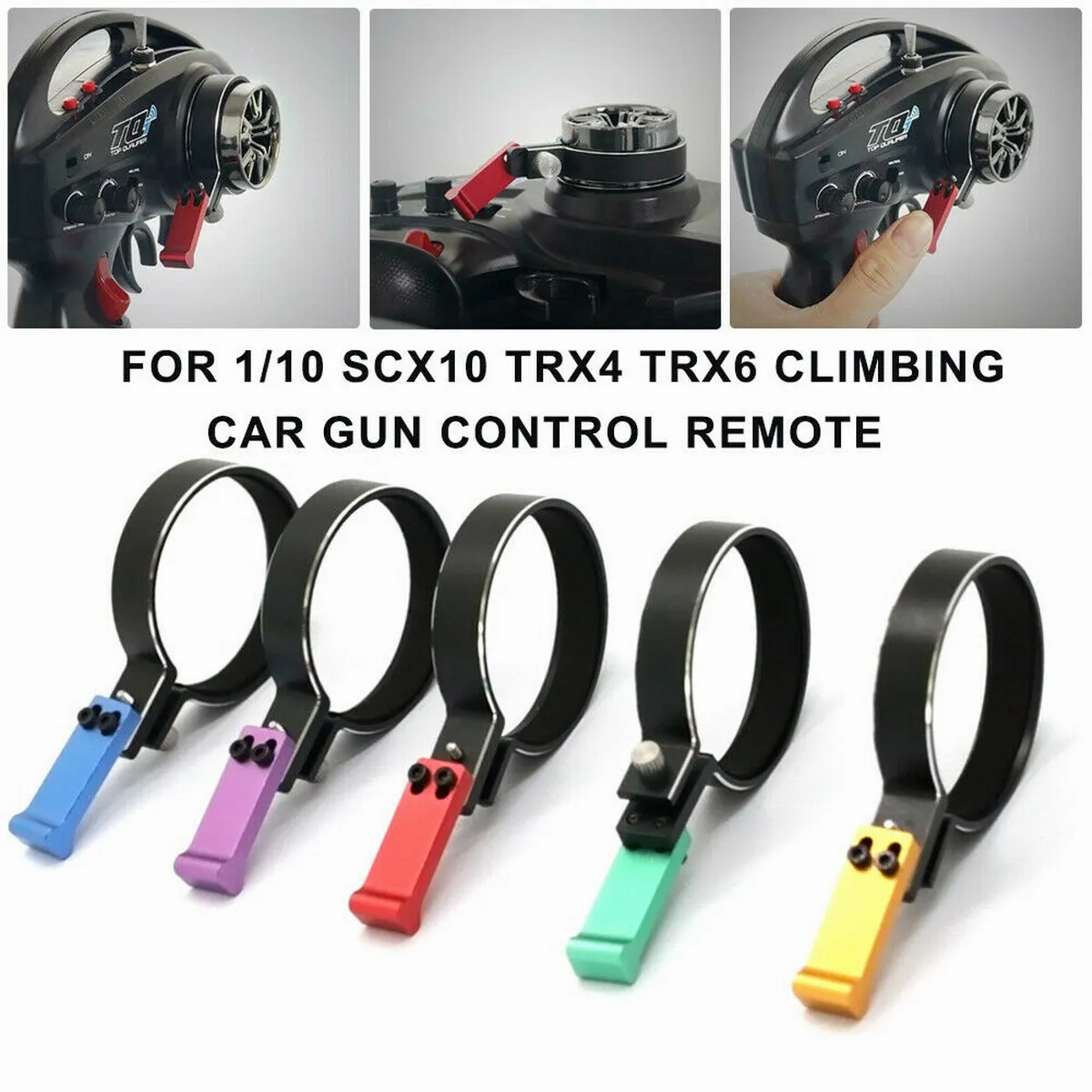 

Alloy RC Transmitter Steering Wheel Trigger One Handed Control Adapter For Traxxas TRX4 TRX6 Slash Summit
