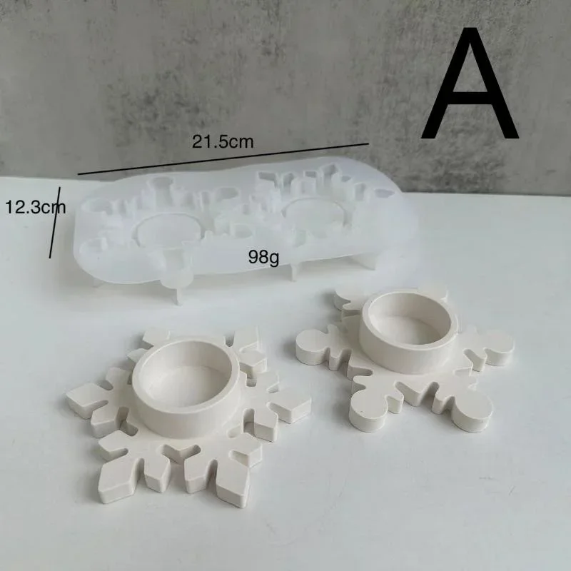 Creative Crystal Christmas Snowflake Jewelry Mold Handmade Aromatherapy Candle Mold Suitable Kids Birthday Cake Decoration Tool