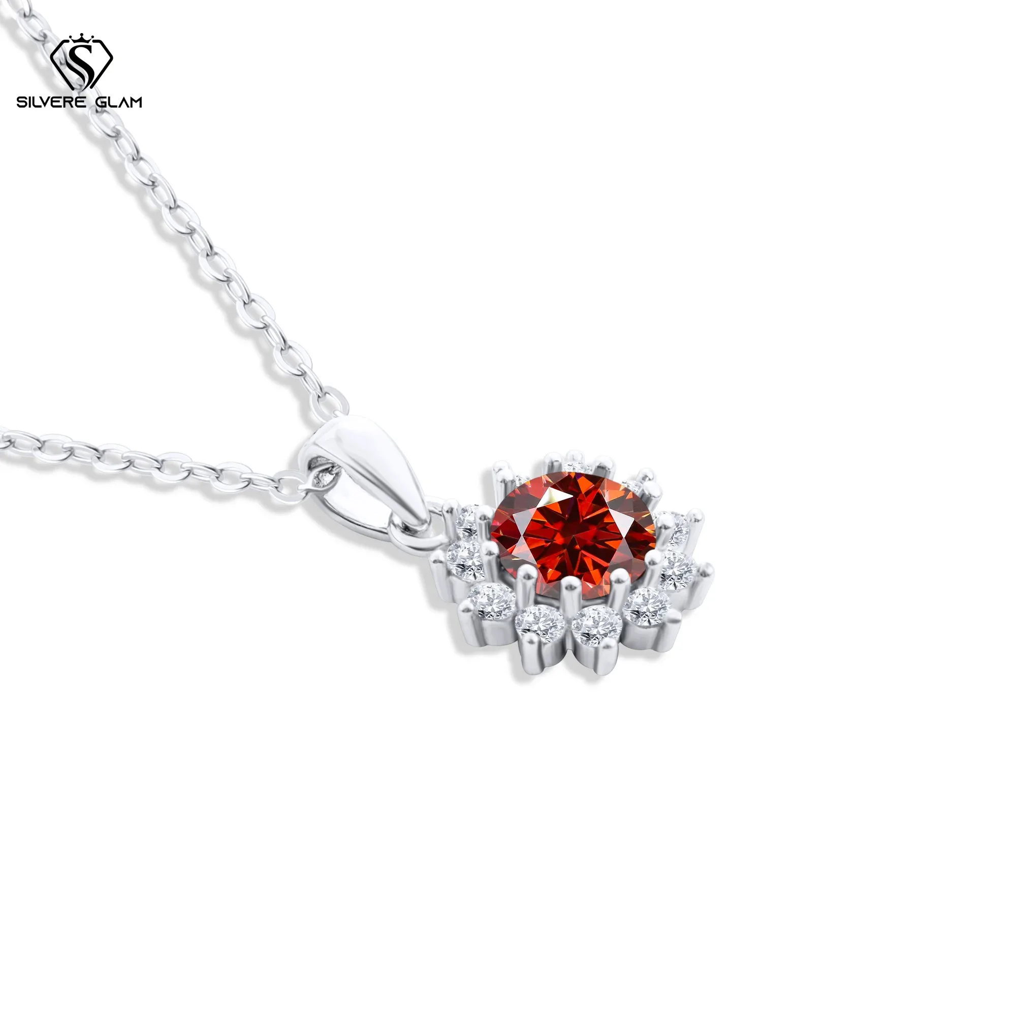 1CT D Color Moissanite Sun Mom Necklace Hot Selling S925 Sterling Silver Necklace Fine Jewelry For Party Wedding Mother's Day 2