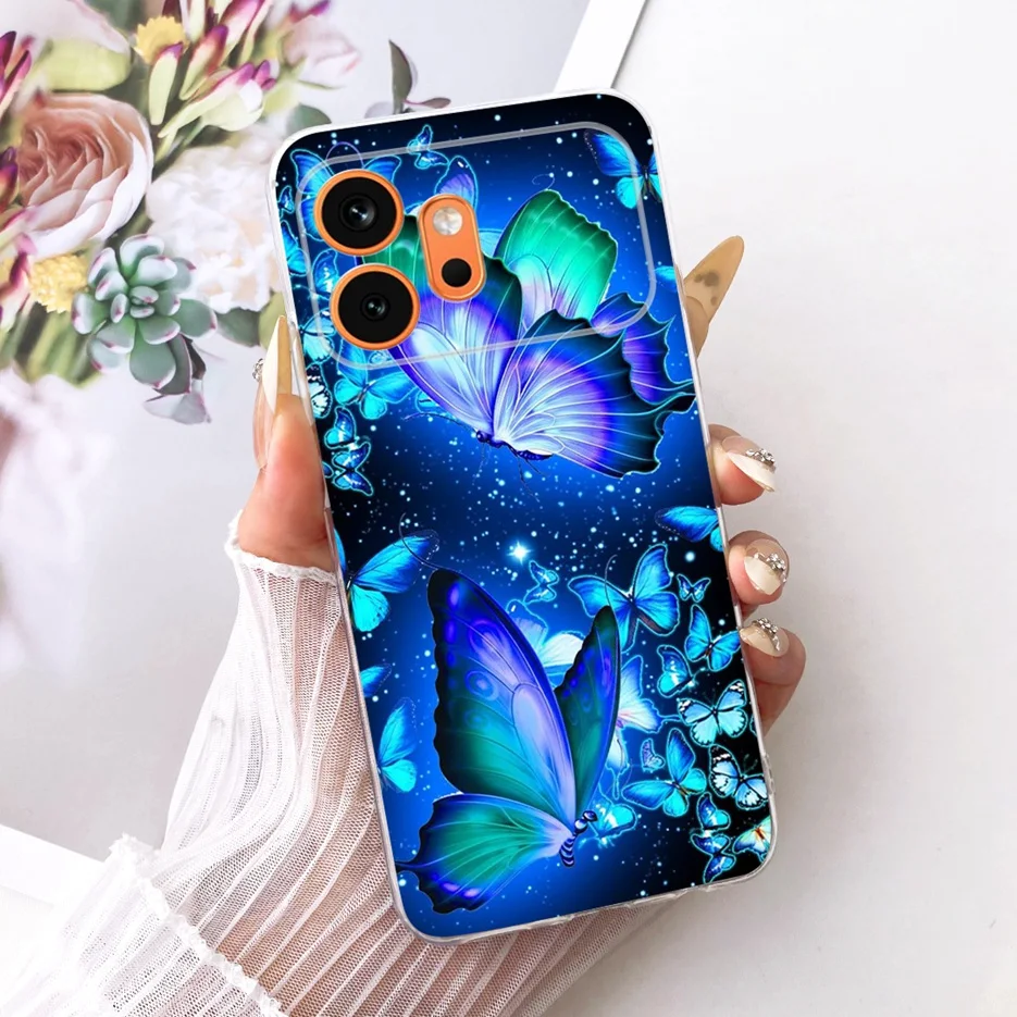 Cute Cat & Peacock Painted Soft Slim Phone Case - Artistic Protective Cover