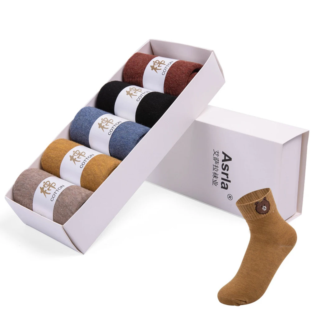 5Pairs Solid Color Cotton Socks Female Breathable Anti Slip Sport Cycling Walking Women Outdoor No Sweat Comfortable Socks Gift