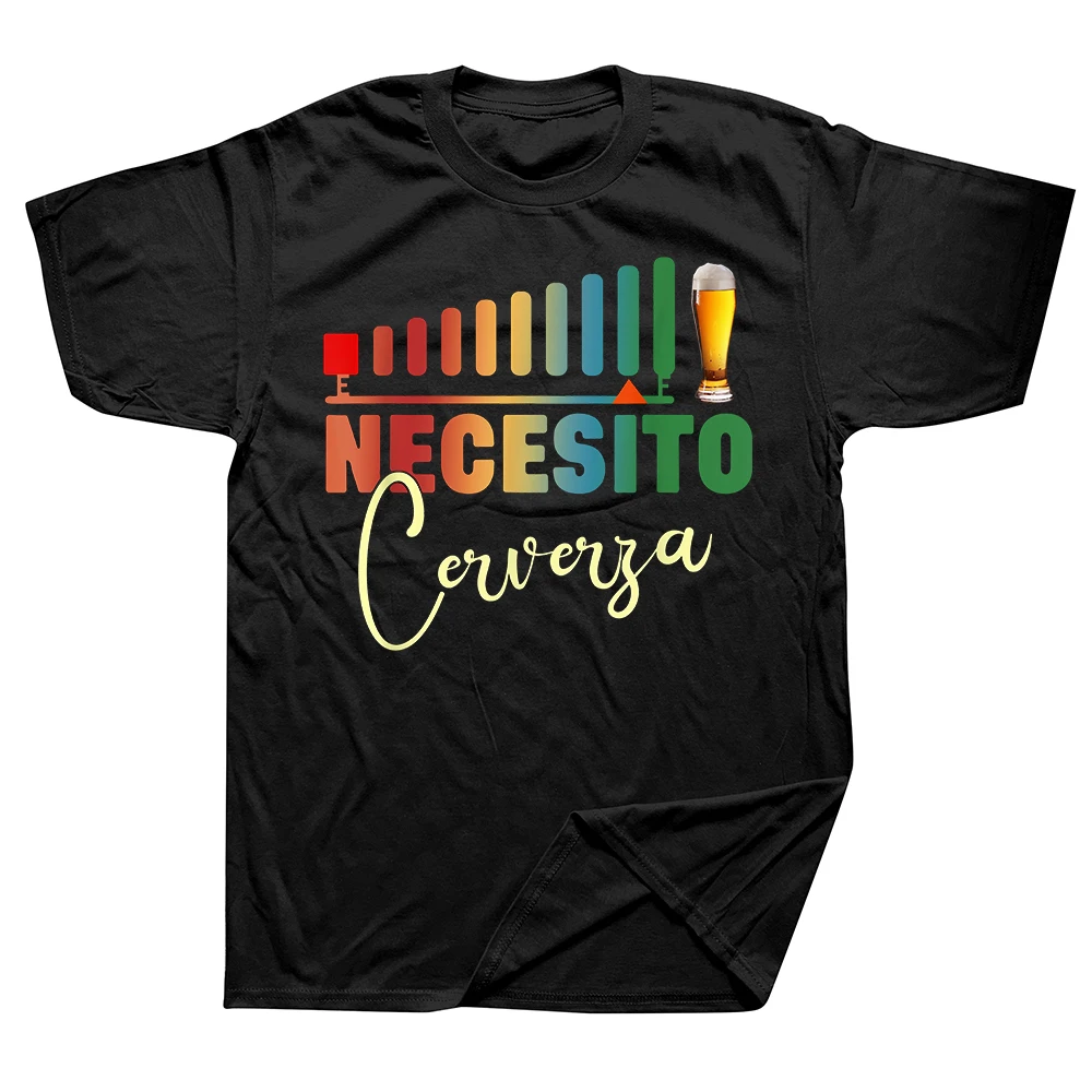 Necesito Cerveza Lustige Mexikanische Bier-T-Shirts für Männer und Frauen, reine Baumwolle, Humor, Streetwear, T-Shirt, kurzärmelig, Unisex, lockere Kleidung