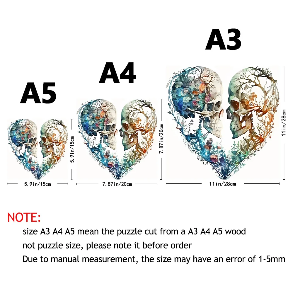 Wooden Puzzle, Heart-shaped Skull, Exploring The Mystery Of Alien Puzzles, Feeling The Charm Of Wood, Experiencing Art Gifts 6