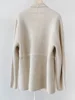 100% wool cardigan women's loose jacket for autumn and winter, mid to long style with tie up and waist cinching knit sweater 4