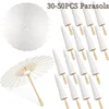 30-50PCS Parasol Umbrellas Wedding Photo Cosplay Prop 80cm Paper Umbrella DIY White Umbrella Summer Whites Party Beach Decor 1